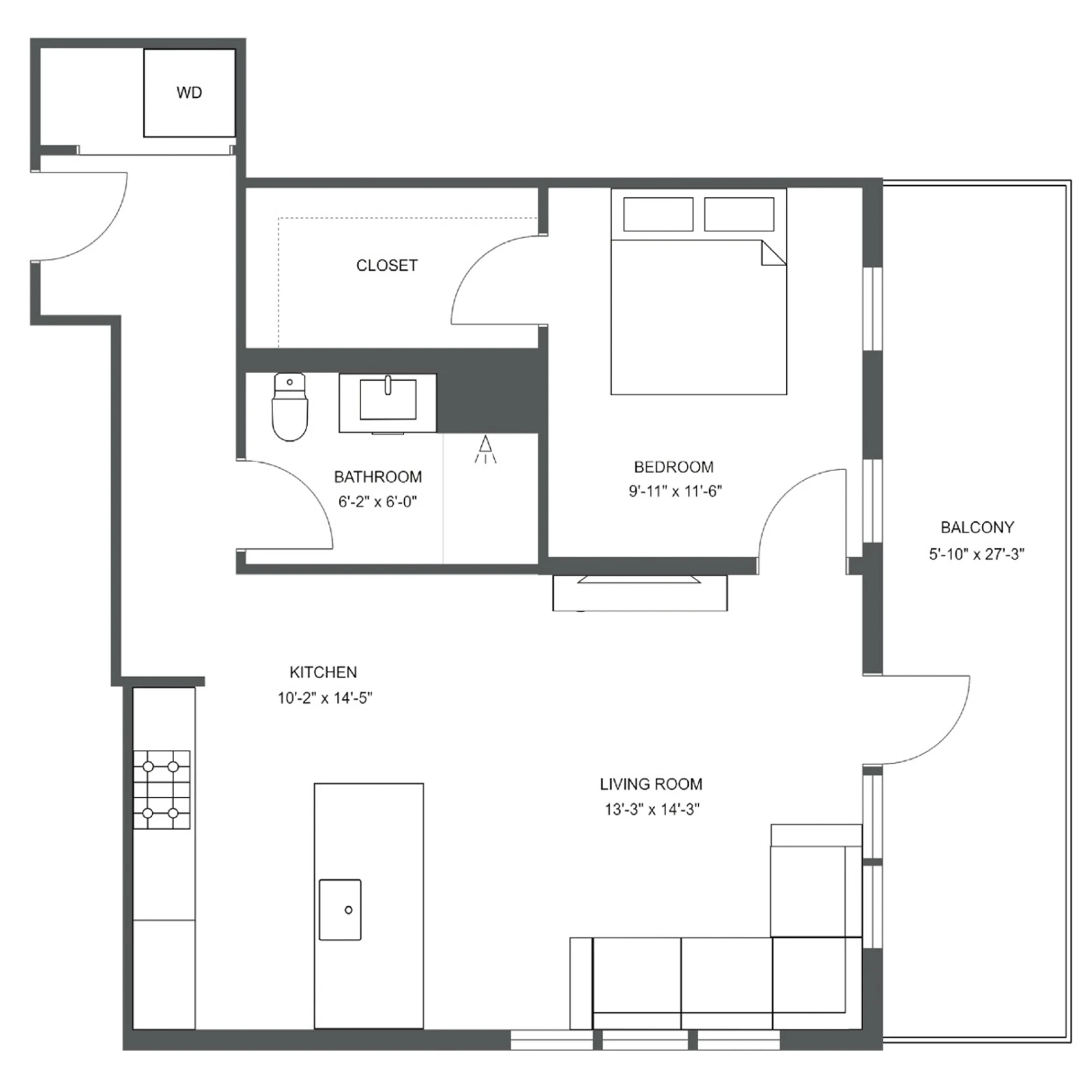 Unit H-217 floor plan