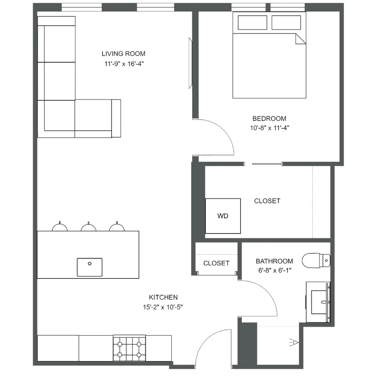 Unit H-610 floor plan