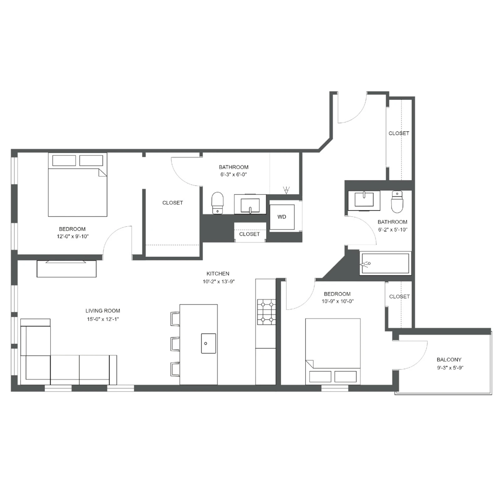 Unit H-316 floor plan