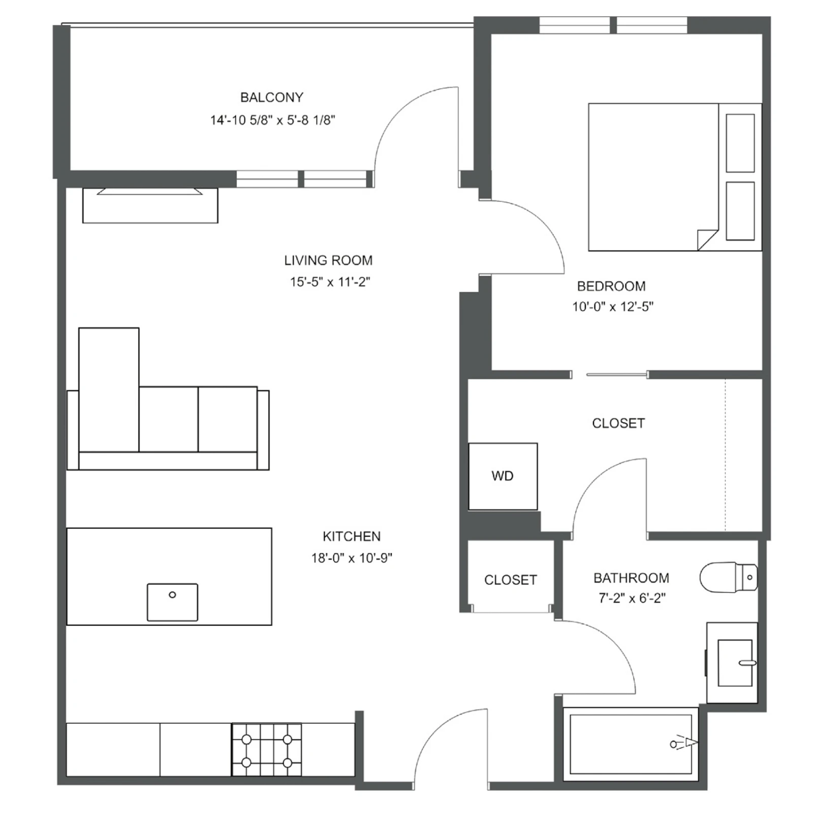 Unit H-908 floor plan