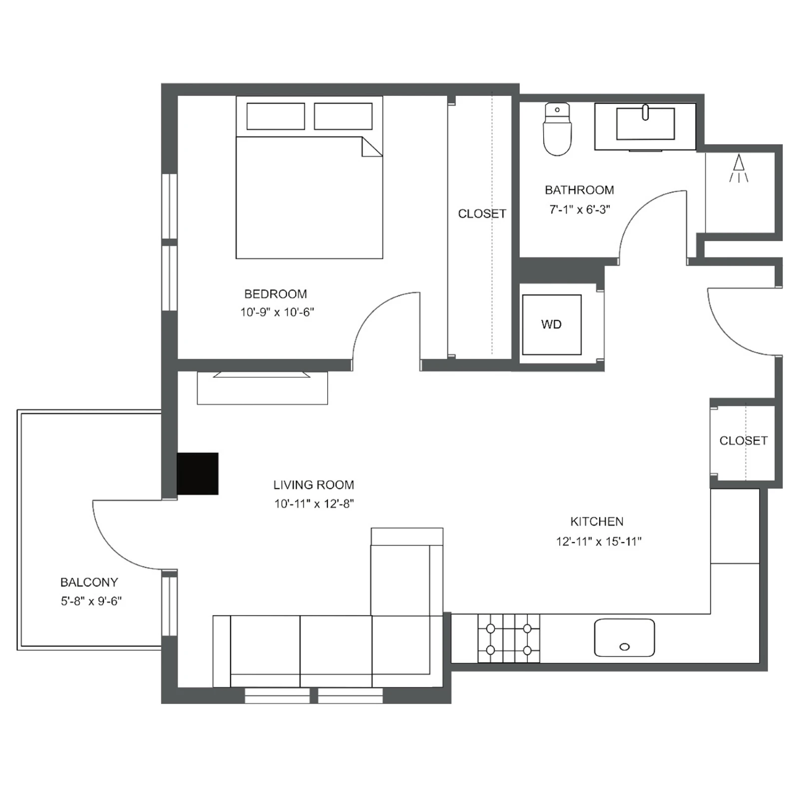 Unit C-609 floor plan