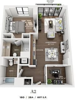 Unit A-1201 floor plan