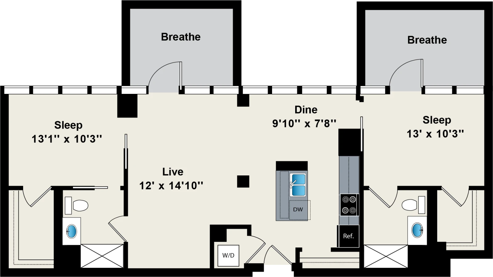Unit 1-1405 floor plan