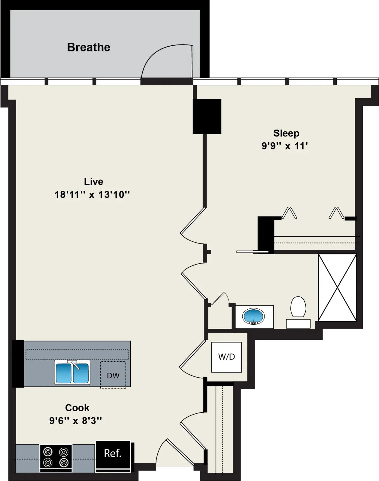 Unit 1-0411 floor plan