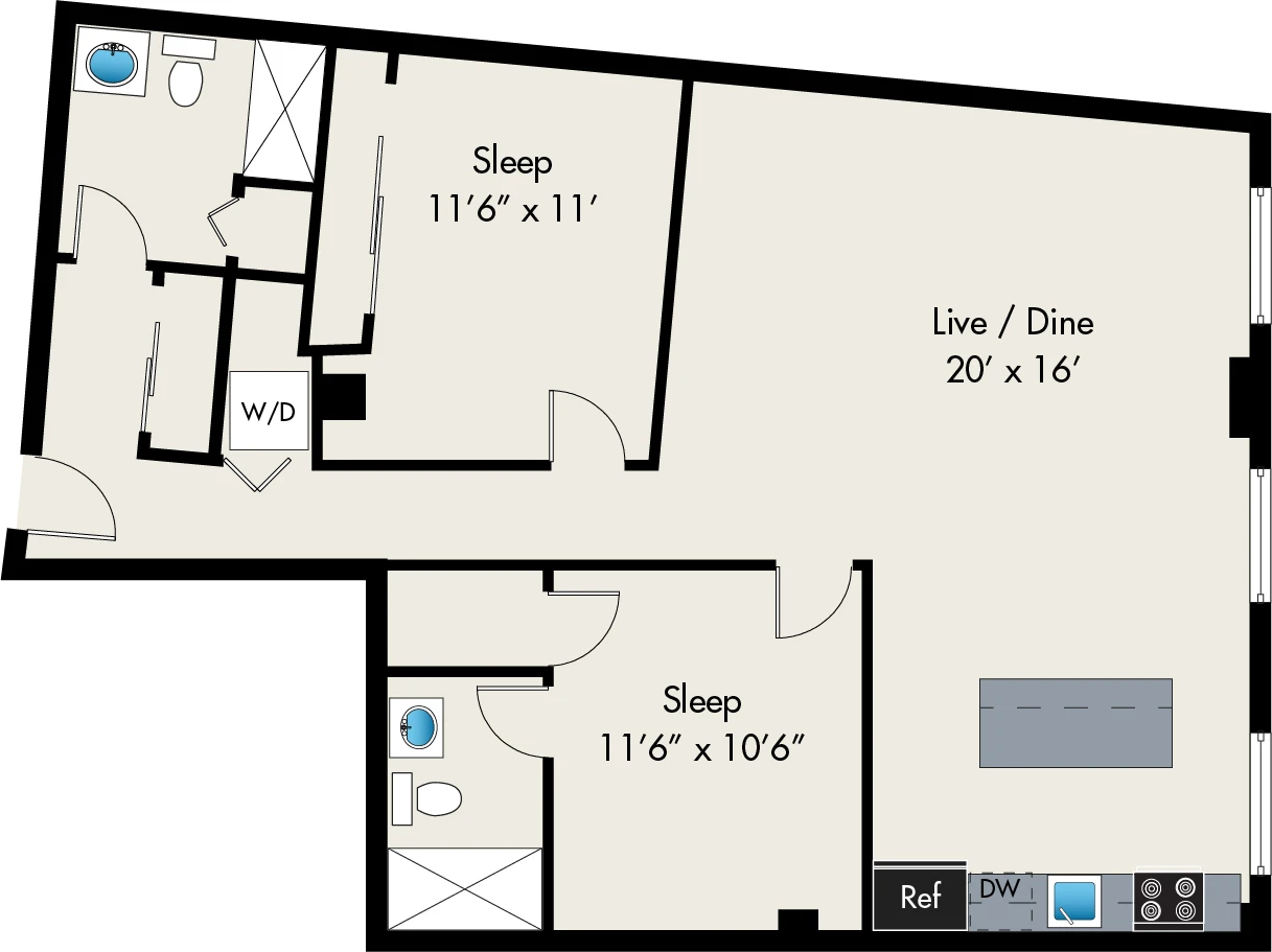 Unit 0206 floor plan