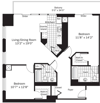 Unit 001307 floor plan