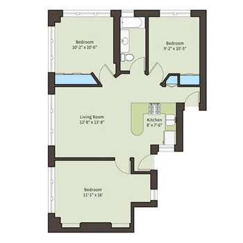 Unit 18-1E floor plan