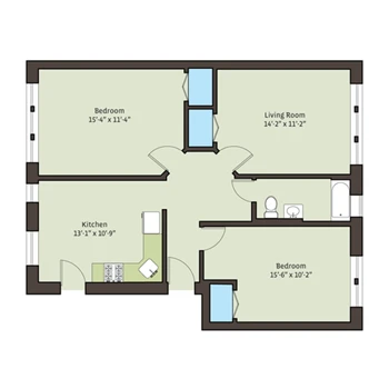 Unit 20-2W floor plan