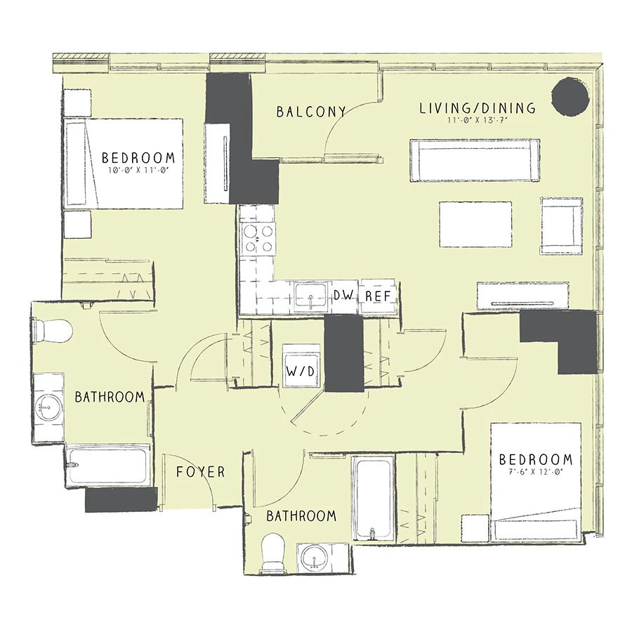 Unit 1301 floor plan