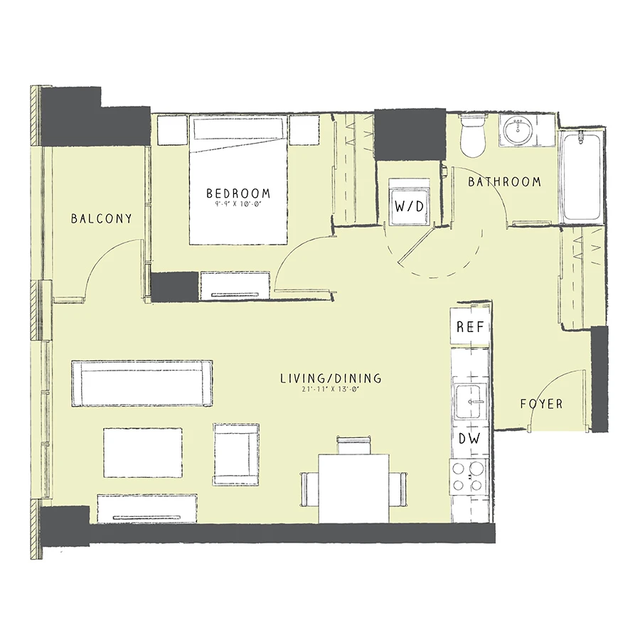 Unit 0907 floor plan