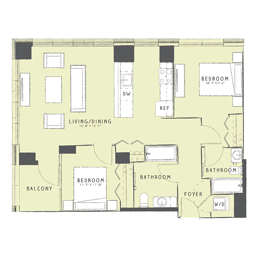 Unit 0208 floor plan