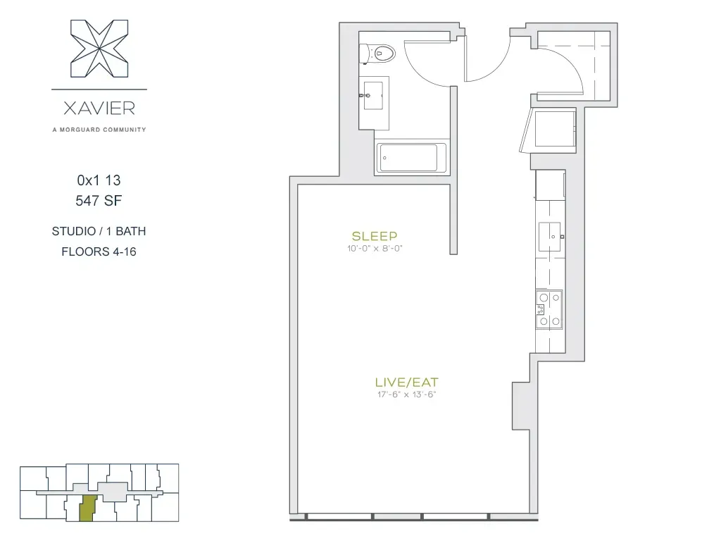 Unit 0x1 13 floor plan