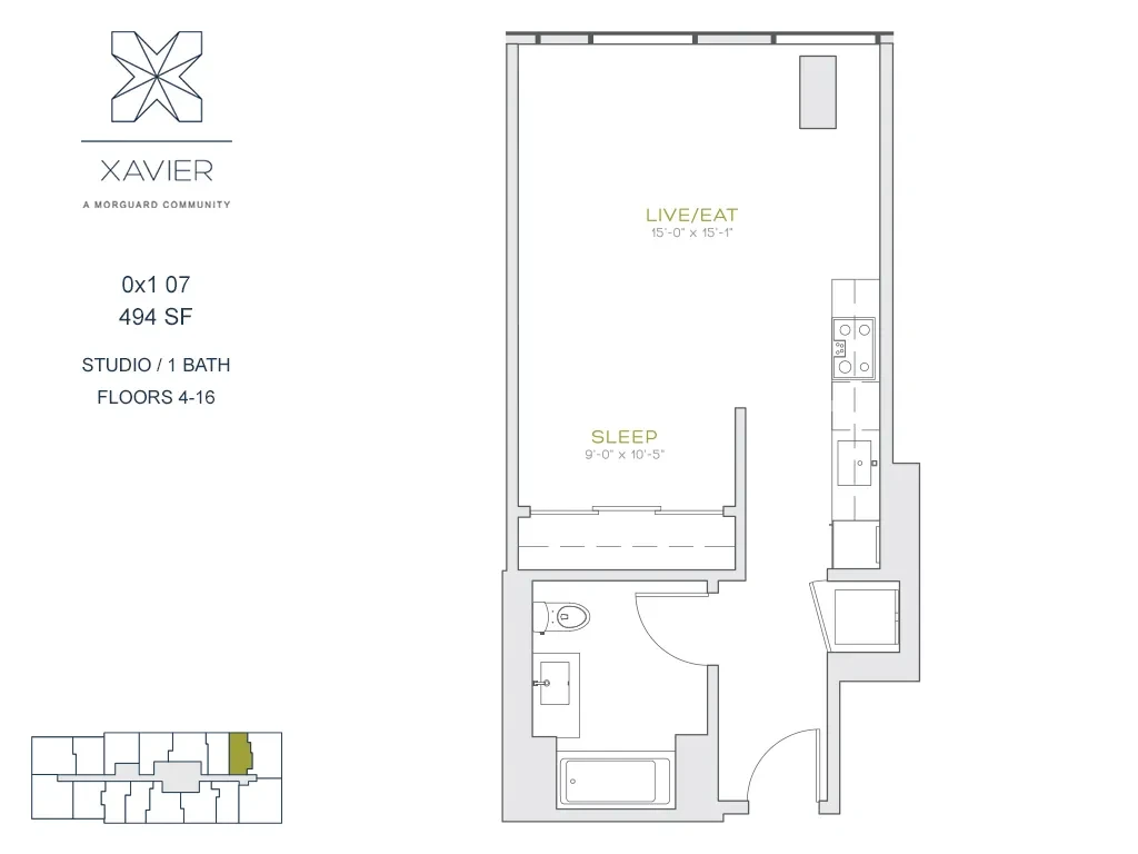 Unit 0x1 07 floor plan