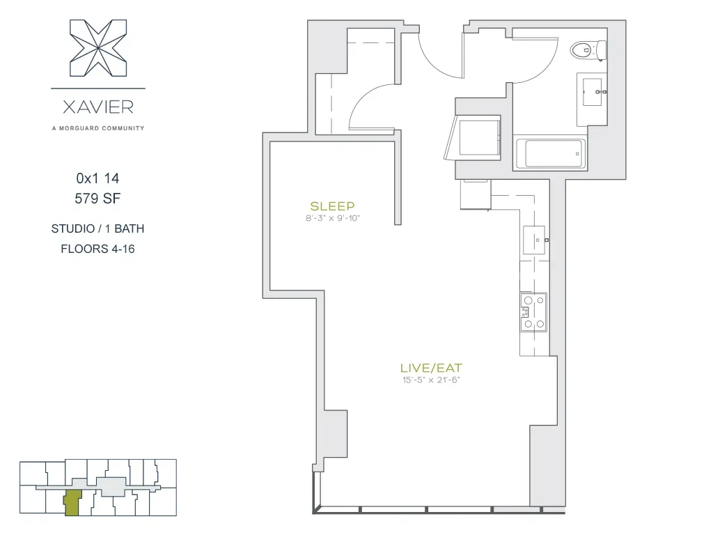 Unit 0x1 14 floor plan