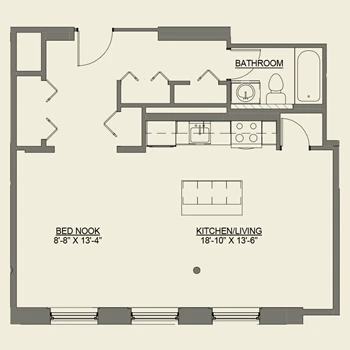 Unit F519 floor plan