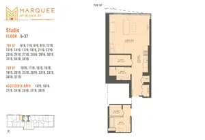 Unit Studio x 19 floor plan