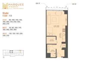 Unit Studio x 03 floor plan