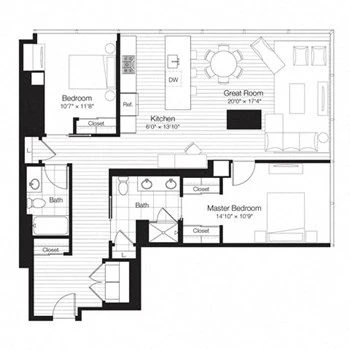 Unit 1908 floor plan