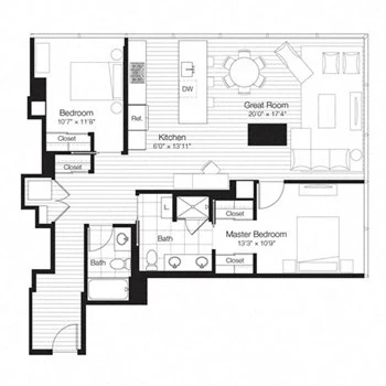 Unit 1401 floor plan